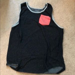 Black tank top red pocket